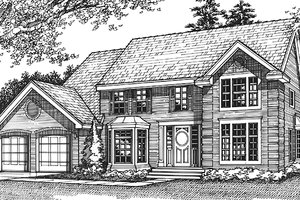 Dream House Plan - Exterior - Front Elevation for Colonial House Plan #320-1088 - 4 bed, 2.5 bath