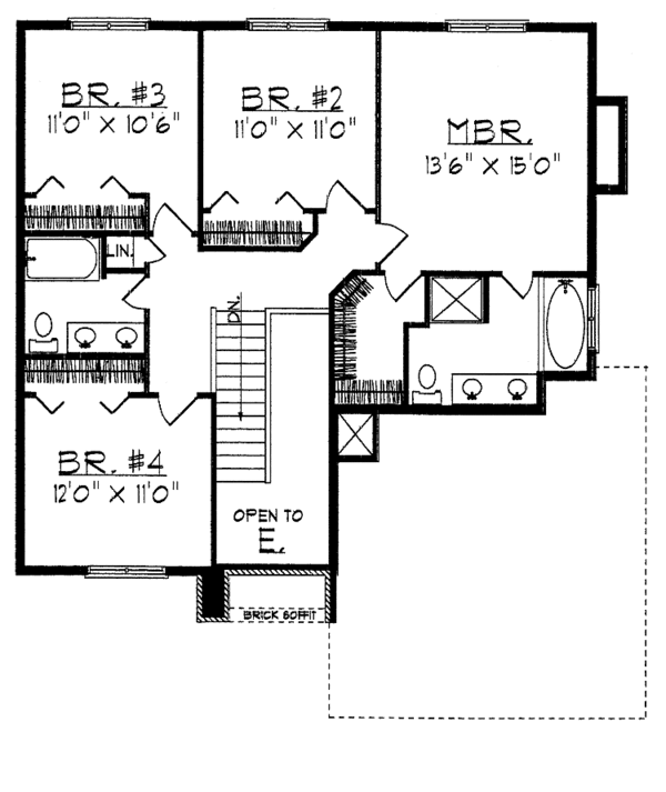 House Plan Design - Traditional Floor Plan - Upper Floor Plan #70-1321