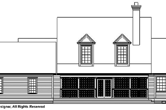 Exterior - Rear Elevation for Country House Plan #929-345 - 4 bed, 3.5 bath