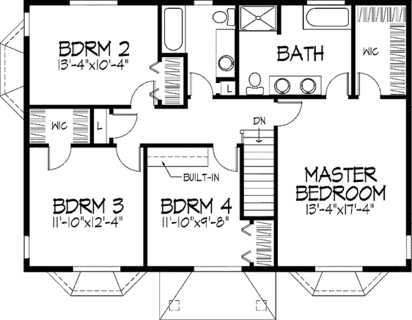 House Plan Design - Tudor Floor Plan - Upper Floor Plan #51-768