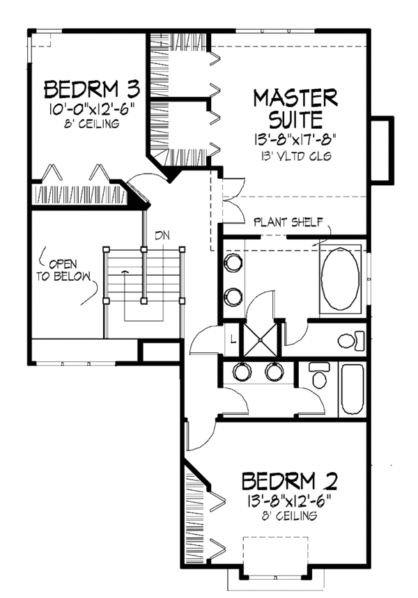Architectural House Design - Contemporary Floor Plan - Upper Floor Plan #320-723