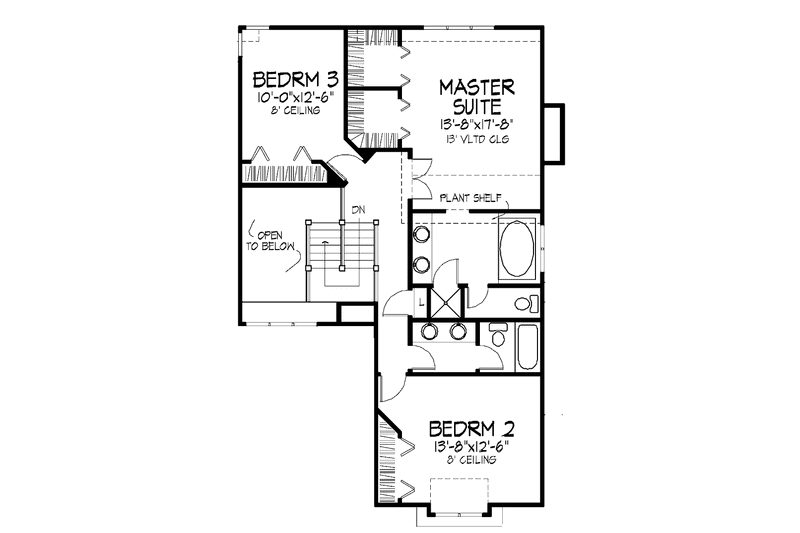 Home Plan - Floor Plan - Upper Floor for Contemporary House Plan #320-723 - 3 bed, 2.5 bath