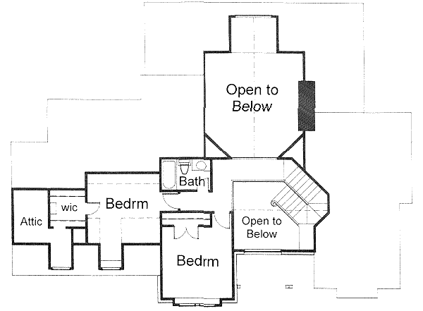 House Blueprint - Farmhouse Floor Plan - Upper Floor Plan #120-135