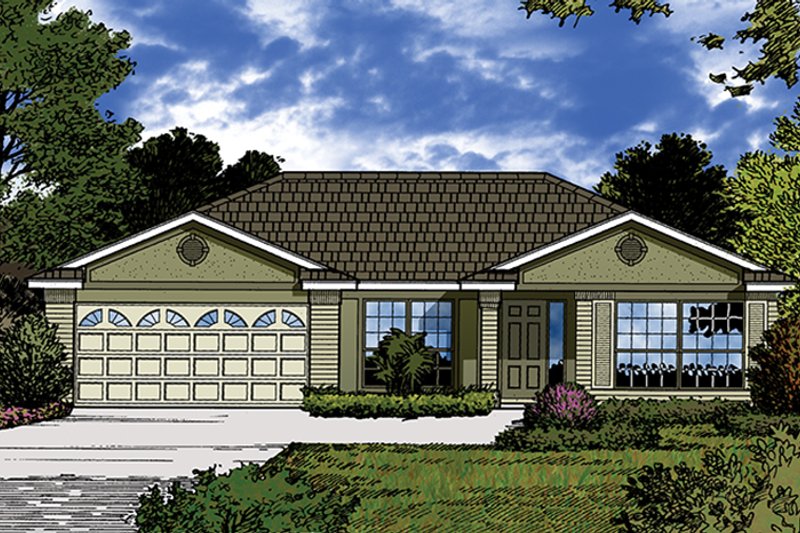 Home Plan - Exterior - Front Elevation 4 for European House Plan #417-848 - 3 bed, 2 bath