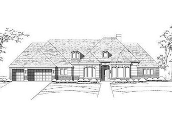 Exterior - Front Elevation for European House Plan #411-749 - 4 bed, 3.5 bath