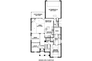 Floor Plan - Main Floor for European House Plan #141-237 - 3 bed, 2.5 bath