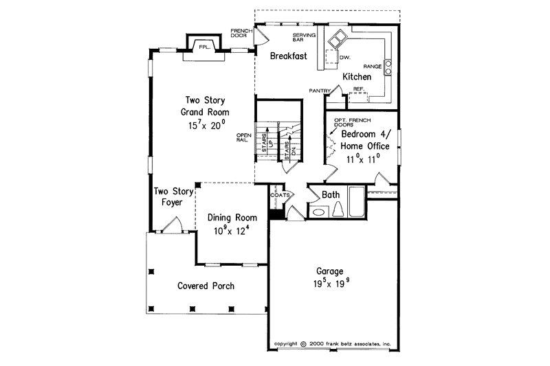 Dream House Plan - Floor Plan - Main Floor for Country House Plan #927-627 - 4 bed, 3 bath