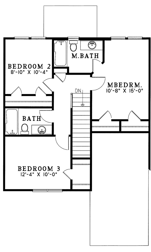 House Blueprint - Country Floor Plan - Upper Floor Plan #17-2746