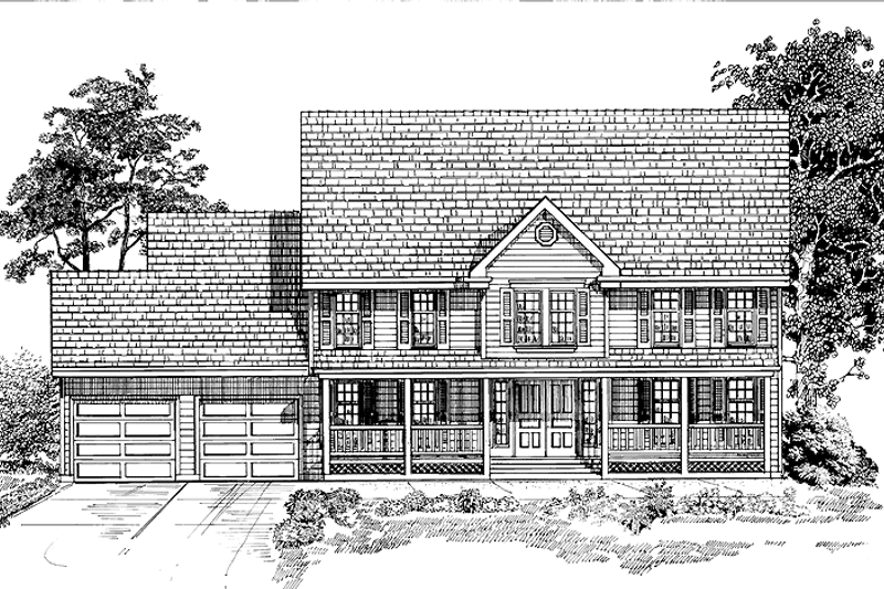 Dream House Plan - Exterior - Front Elevation 3 for Classical House Plan #47-1038 - 4 bed, 2.5 bath