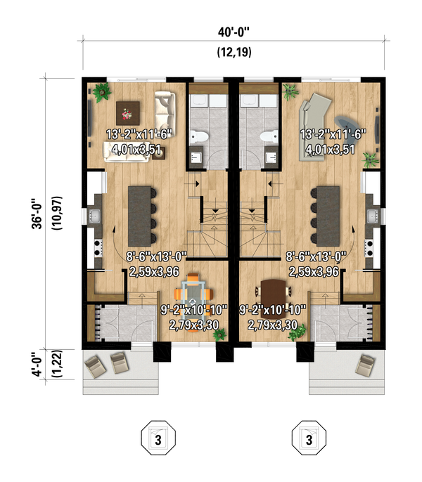 European Floor Plan - Main Floor Plan #25-5019