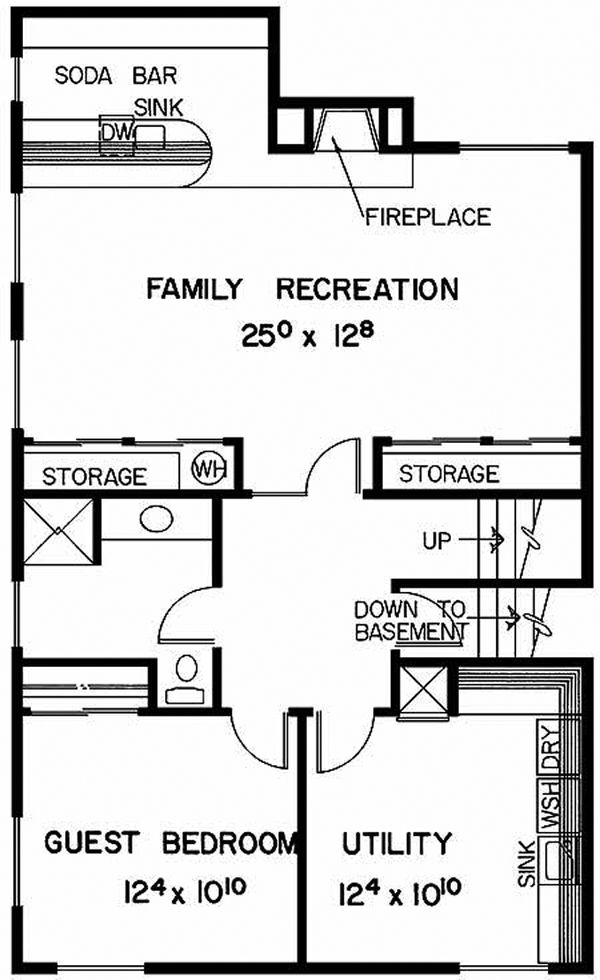 Home Plan - Prairie Floor Plan - Lower Floor Plan #60-1039