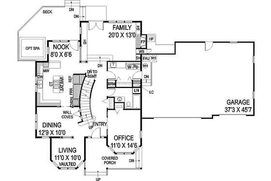 Floor Plan - Main Floor for Victorian House Plan #60-1013 - 4 bed, 3 bath