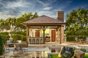 Exterior - Front Elevation 4 for Craftsman House Plan #54-584, 1 bath