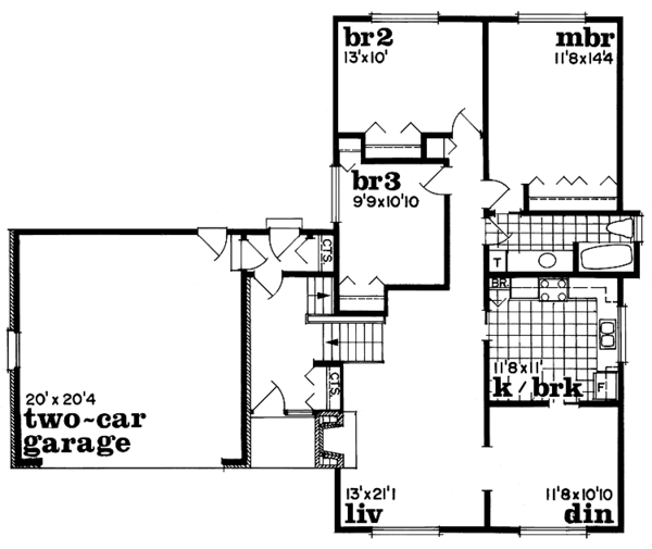 House Plan Design - Contemporary Floor Plan - Main Floor Plan #47-668