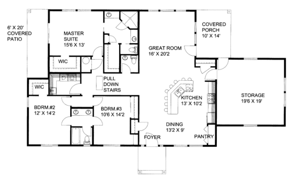 Ranch Floor Plan - Main Floor Plan #117-780