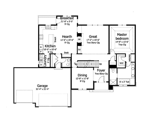 House Plan Design - Colonial Floor Plan - Main Floor Plan #51-1035