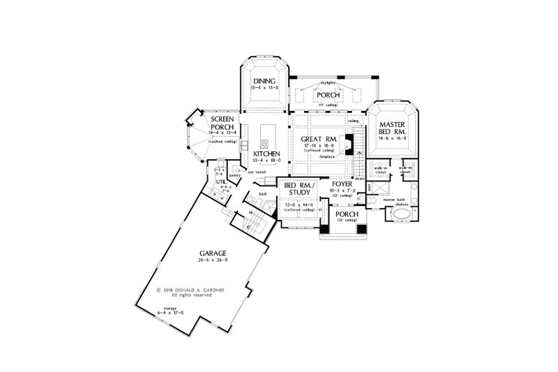 Architectural House Design - Floor Plan - Main Floor for European House Plan #929-1065 - 4 bed, 4 bath
