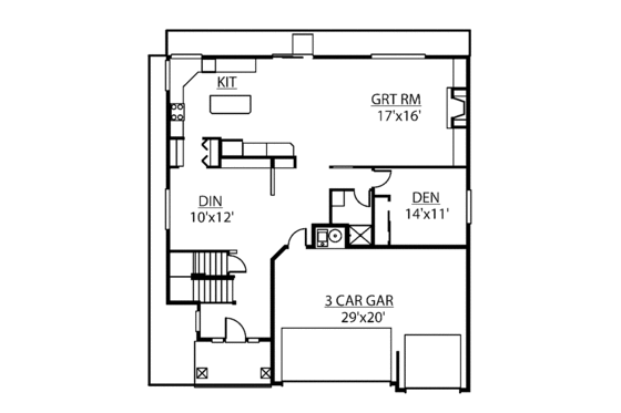 Floor Plan - Main Floor for Traditional House Plan #951-23 - 4 bed, 2.5 bath