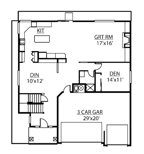 Architectural House Design - Traditional Floor Plan - Main Floor Plan #951-23