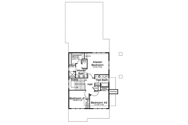 Dream House Plan - Floor Plan - Upper Floor for Prairie House Plan #434-15 - 3 bed, 2.5 bath