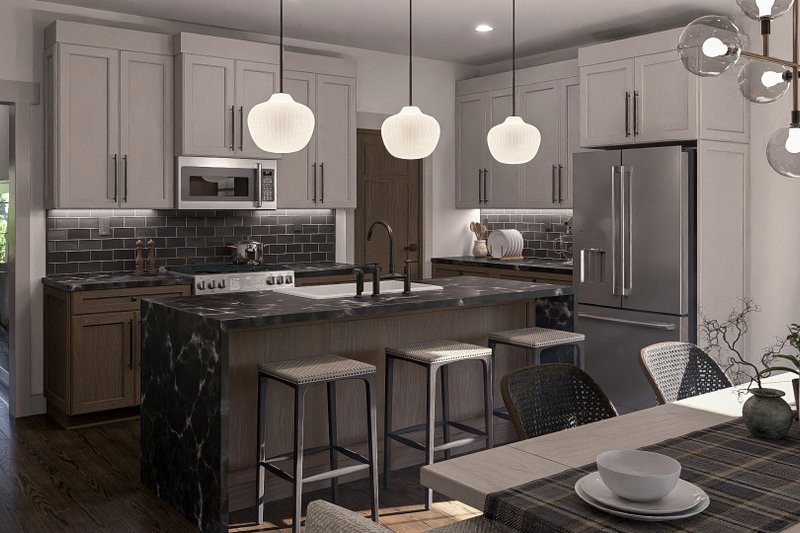 House Blueprint - Interior - Kitchen 1 for Craftsman House Plan #455-423 - 3 bed, 2 bath