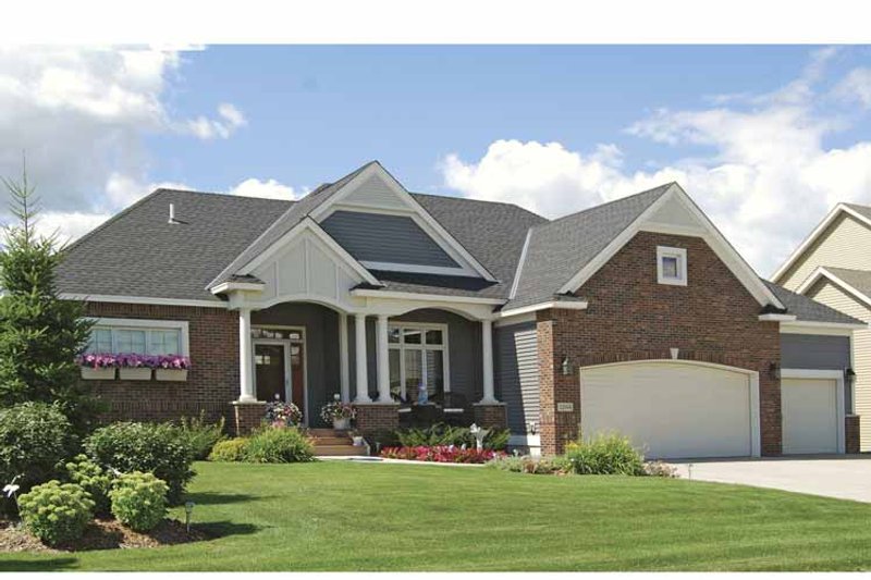 Home Plan - Exterior - Front Elevation 3 for Prairie House Plan #320-996 - 3 bed, 2.5 bath