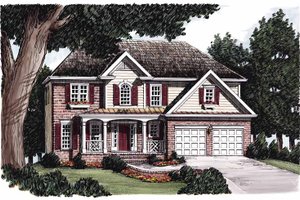Colonial Exterior - Front Elevation Plan #927-218