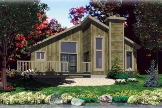 Exterior - Front Elevation for Contemporary House Plan #138-291 - 2 bed, 1 bath