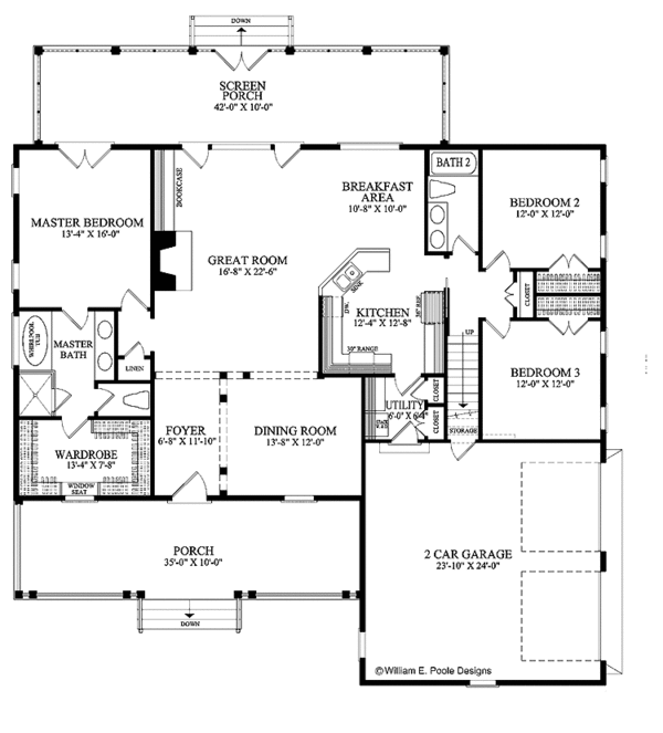 Home Plan - Traditional Floor Plan - Main Floor Plan #137-340