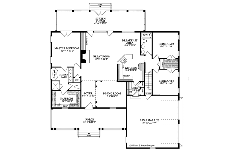 Dream House Plan - Floor Plan - Main Floor for Traditional House Plan #137-340 - 4 bed, 3 bath