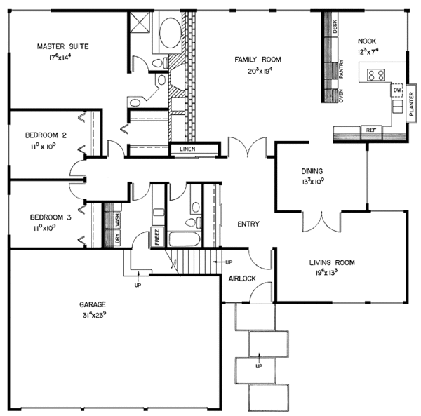 House Plan Design - Contemporary Floor Plan - Main Floor Plan #60-953
