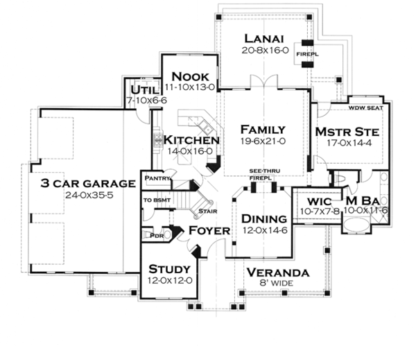 Craftsman Floor Plan - Main Floor Plan #120-248