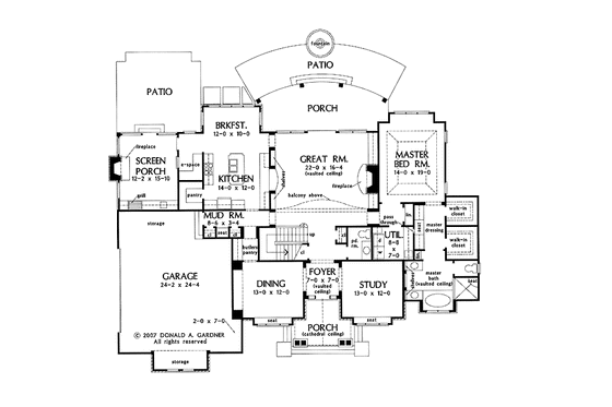 Floor Plan - Main Floor for Country House Plan #929-850 - 4 bed, 3.5 bath