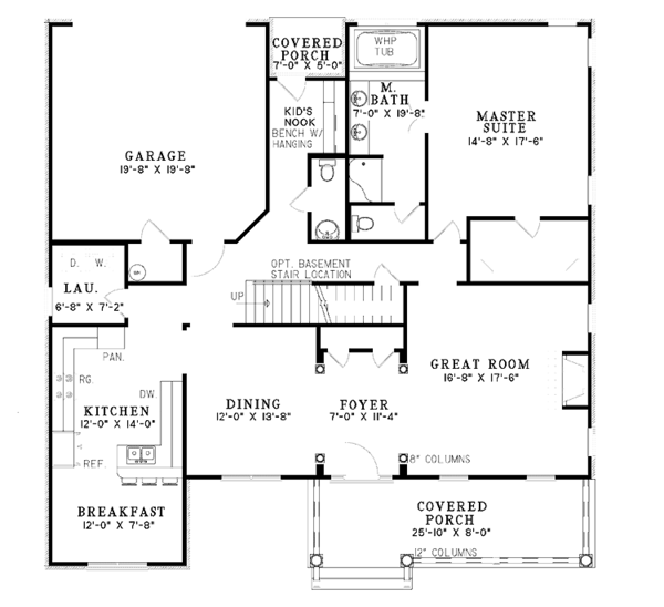 Dream House Plan - Country Floor Plan - Main Floor Plan #17-3242