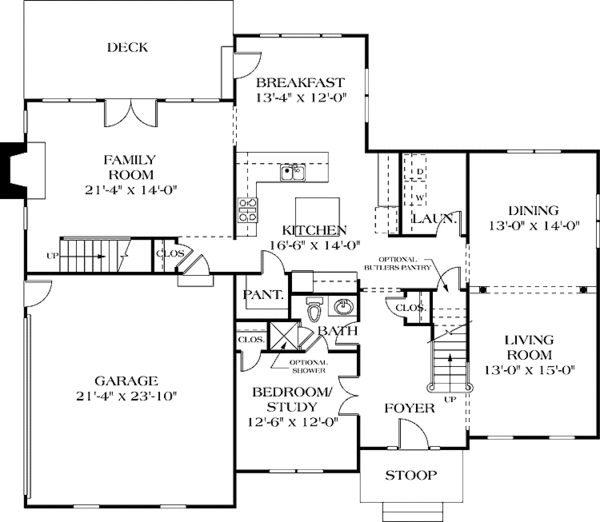 Home Plan - Traditional Floor Plan - Main Floor Plan #453-124