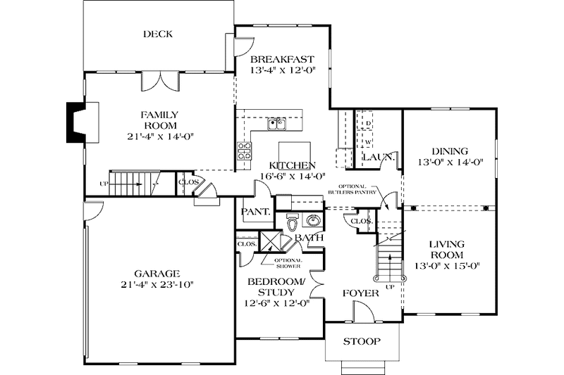 Dream House Plan - Floor Plan - Main Floor for Traditional House Plan #453-124 - 5 bed, 3.5 bath