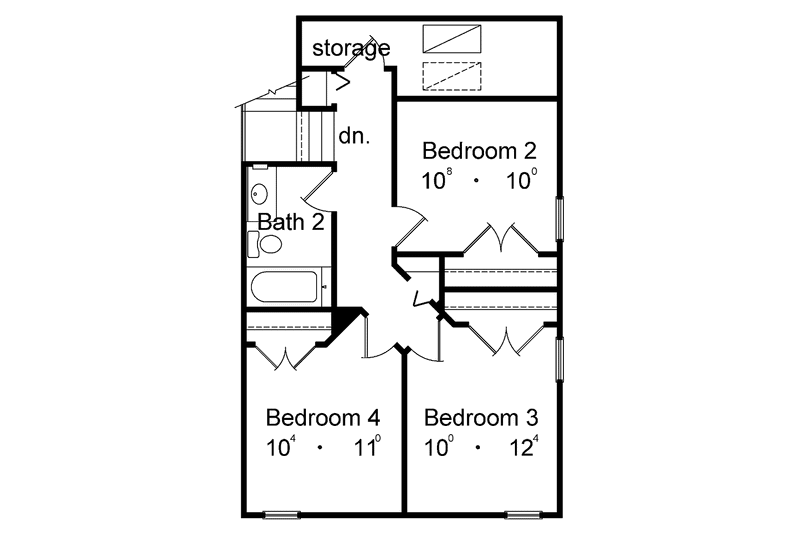 Architectural House Design - Floor Plan - Upper Floor for Contemporary House Plan #1015-43 - 4 bed, 2.5 bath