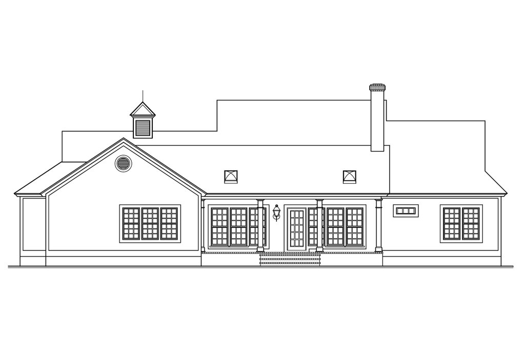 Exterior - Rear Elevation for Traditional House Plan #406-269 - 4 bed, 2 bath