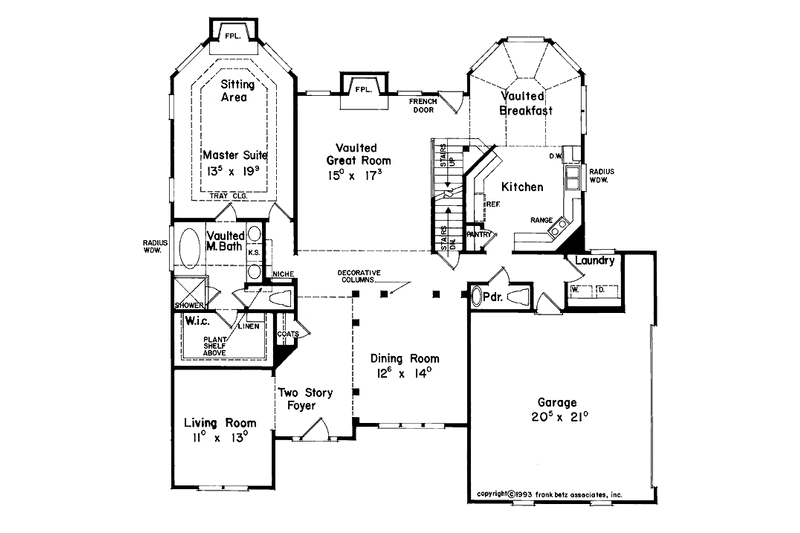 Home Plan - Floor Plan - Main Floor for European House Plan #927-64 - 3 bed, 2.5 bath