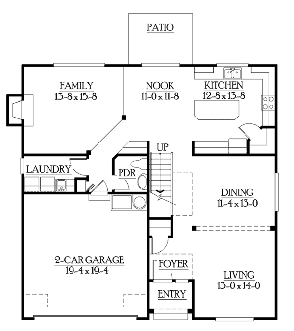 Architectural House Design - Craftsman Floor Plan - Main Floor Plan #132-305