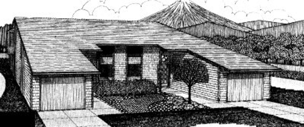 Exterior - Front Elevation 2 House Plan #303-276 - 2 bed, 2 bath