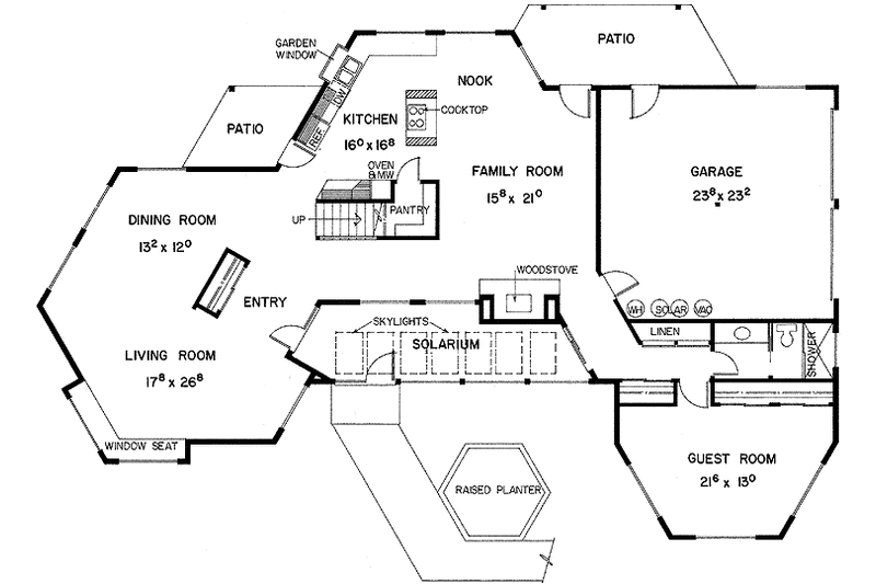 Home Plan - Floor Plan - Main Floor for Mediterranean House Plan #60-661 - 4 bed, 3.5 bath