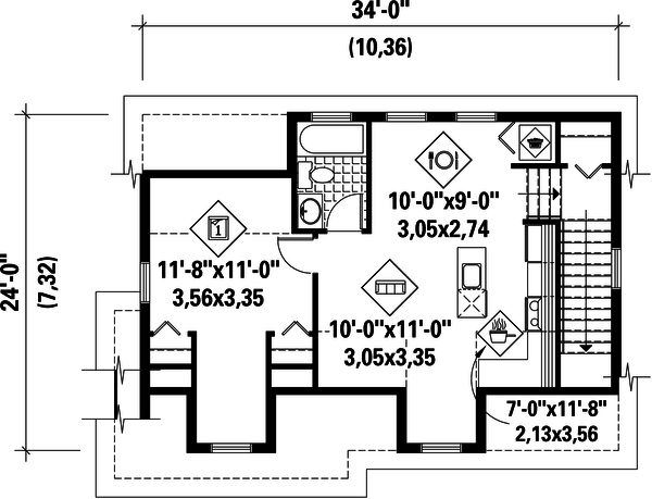 Traditional Floor Plan - Upper Floor Plan #25-4624