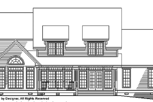 Exterior - Rear Elevation for Country House Plan #929-391 - 3 bed, 2.5 bath