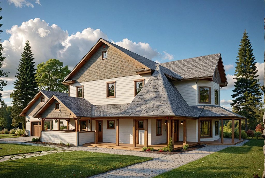 Exterior - Front Elevation 2 for Country House Plan #117-176 - 3 bed, 3 bath