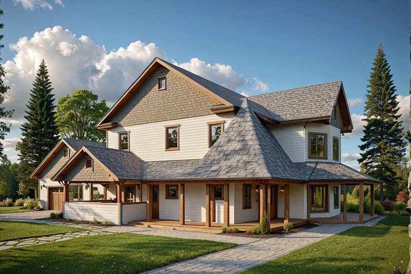 Dream House Plan - Exterior - Front Elevation 2 for Country House Plan #117-176 - 3 bed, 3 bath