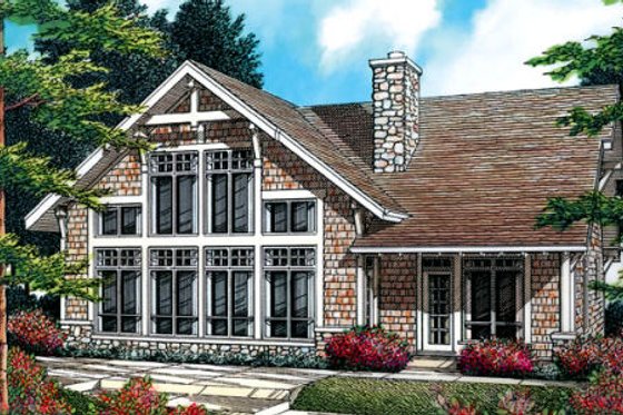 Exterior - Rear Elevation for Craftsman House Plan #48-381 - 2 bed, 2 bath