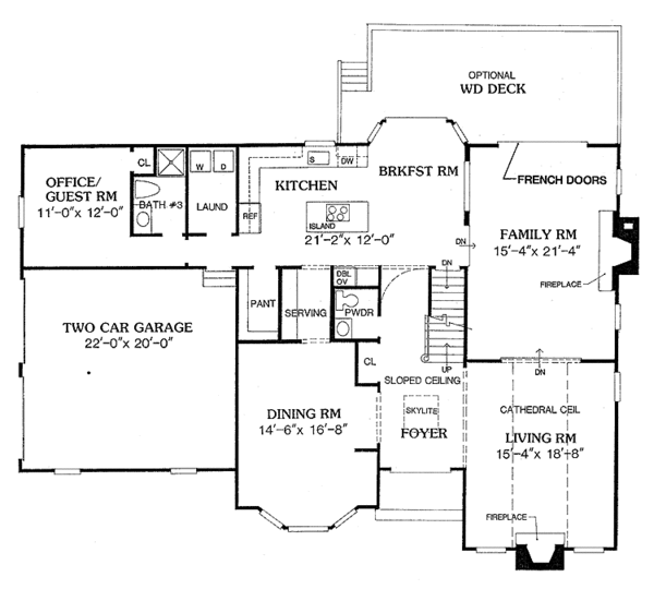 Home Plan - Traditional Floor Plan - Main Floor Plan #314-250