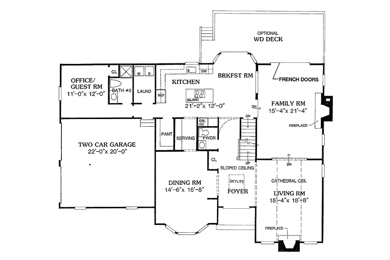 Home Plan - Floor Plan - Main Floor for Traditional House Plan #314-250 - 5 bed, 3.5 bath