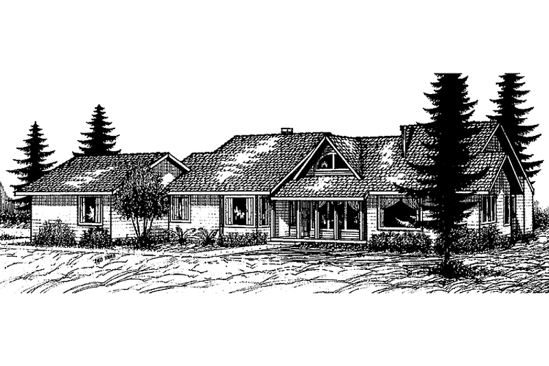 House Blueprint - Exterior - Front Elevation 3 for European House Plan #60-867 - 3 bed, 2.5 bath